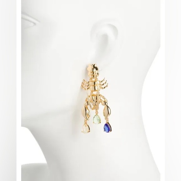 Kurt Geiger lobster Gold tone dangle statement earrings. - Picture 2 of 8